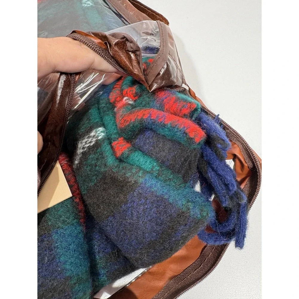 The Great Cover Up Fringe Throw Blanket JCPenney Plaid USA 50x60 Blue‎ Green Red